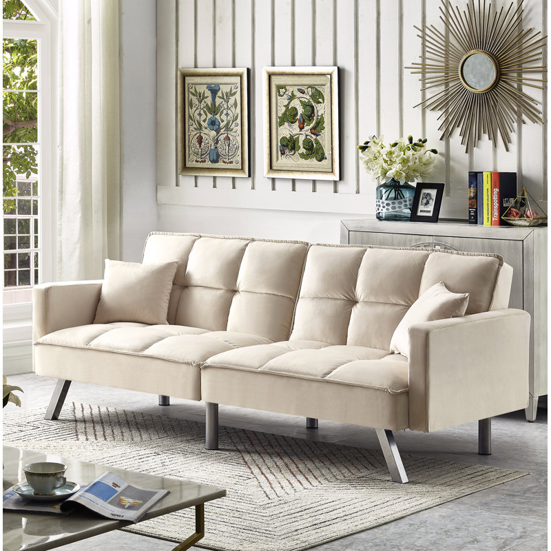 Orren Ellis Syliva 80" Square Arm Sleeper Sofa Bed & Reviews Wayfair